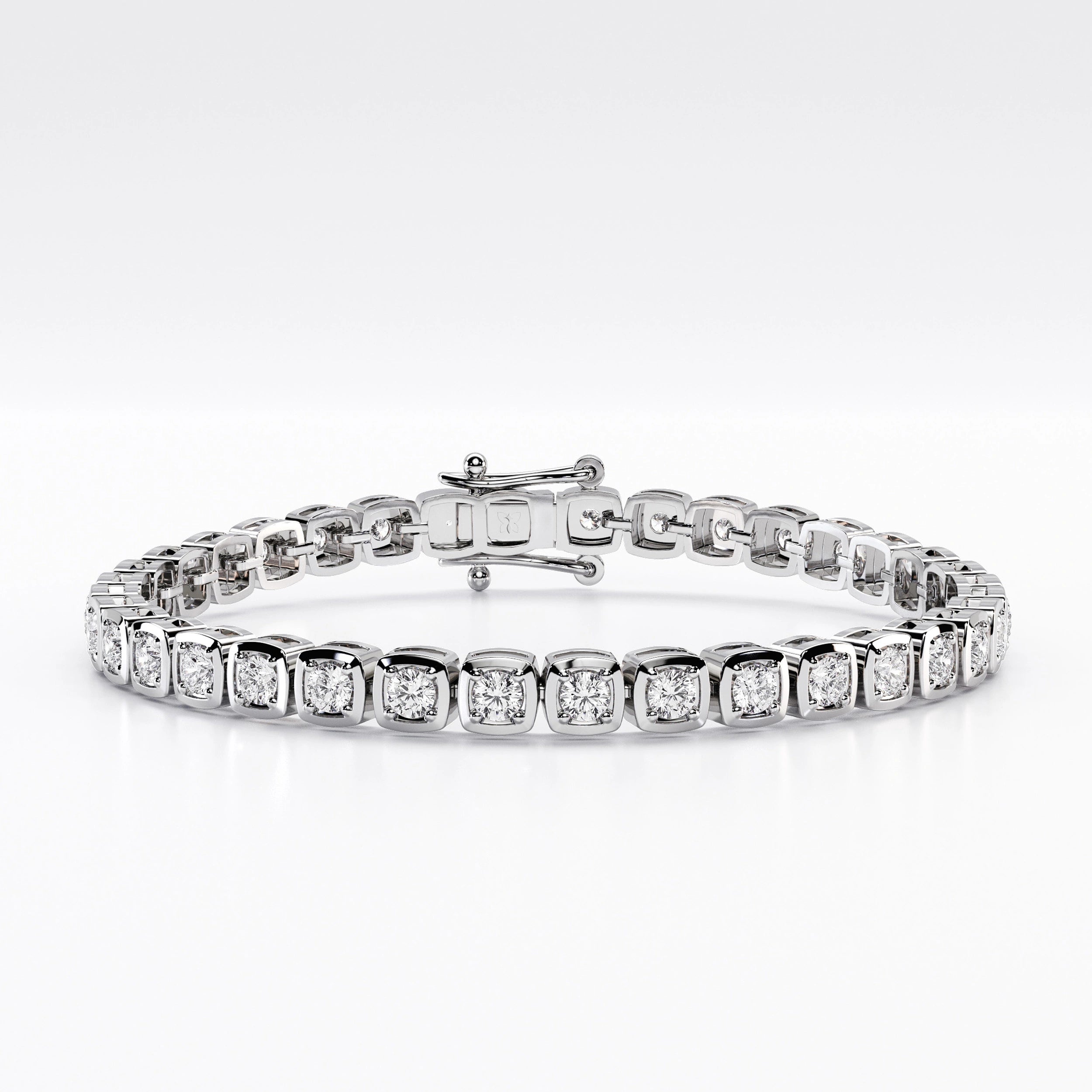 3mm Square Bezel Diamond Tennis Bracelet La Stella Jewels