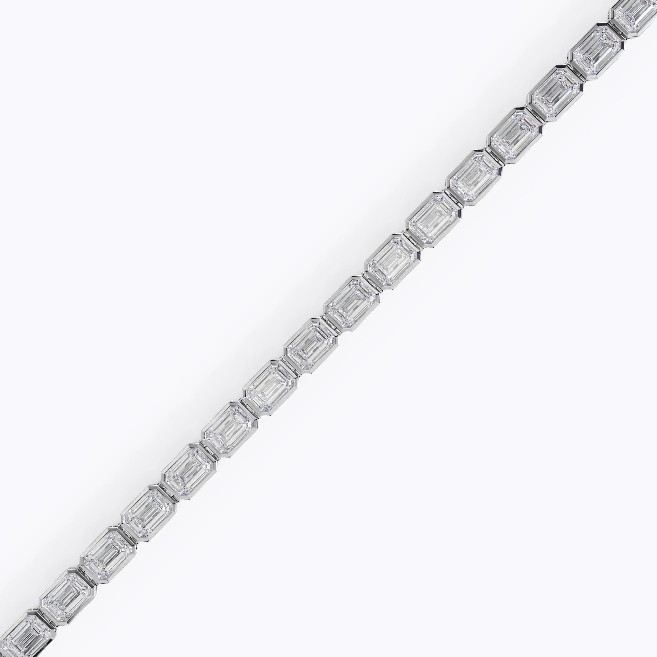 Bezel Emerald Cut Diamond Tennis Bracelet For Women La Stella Jewels