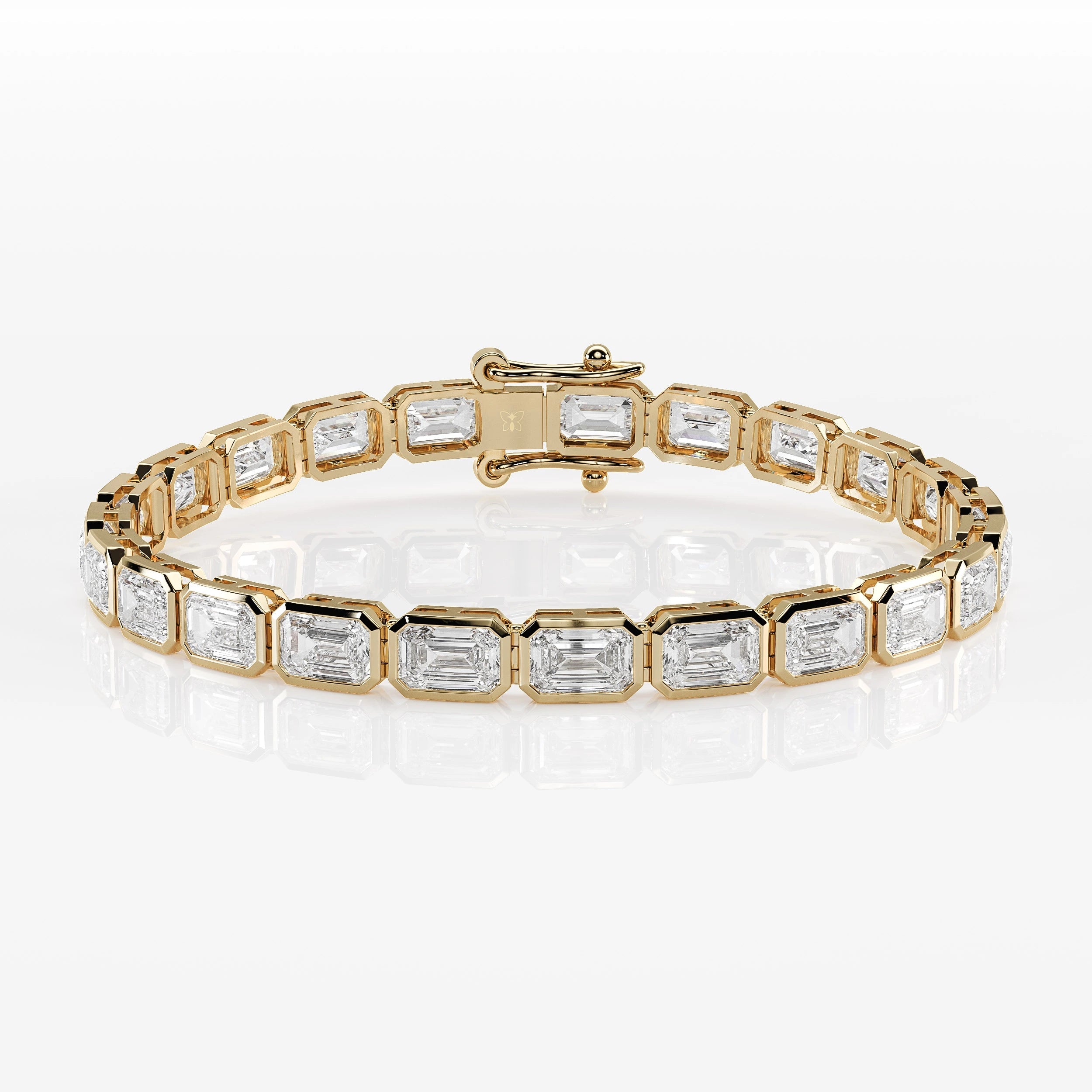 Bezel Emerald Cut Diamond Tennis Bracelet For Women La Stella Jewels