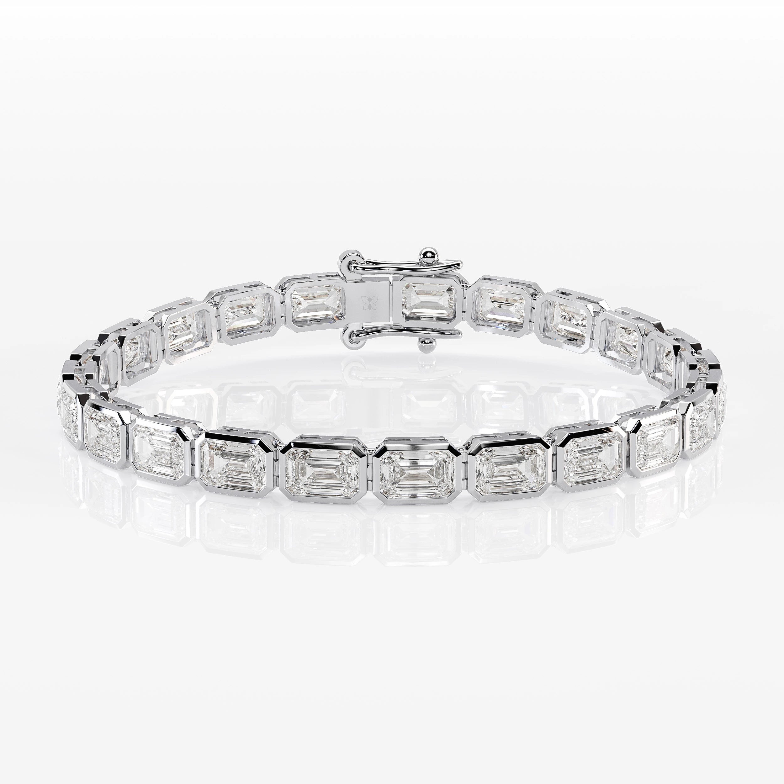Bezel Emerald Cut Diamond Tennis Bracelet For Women La Stella Jewels