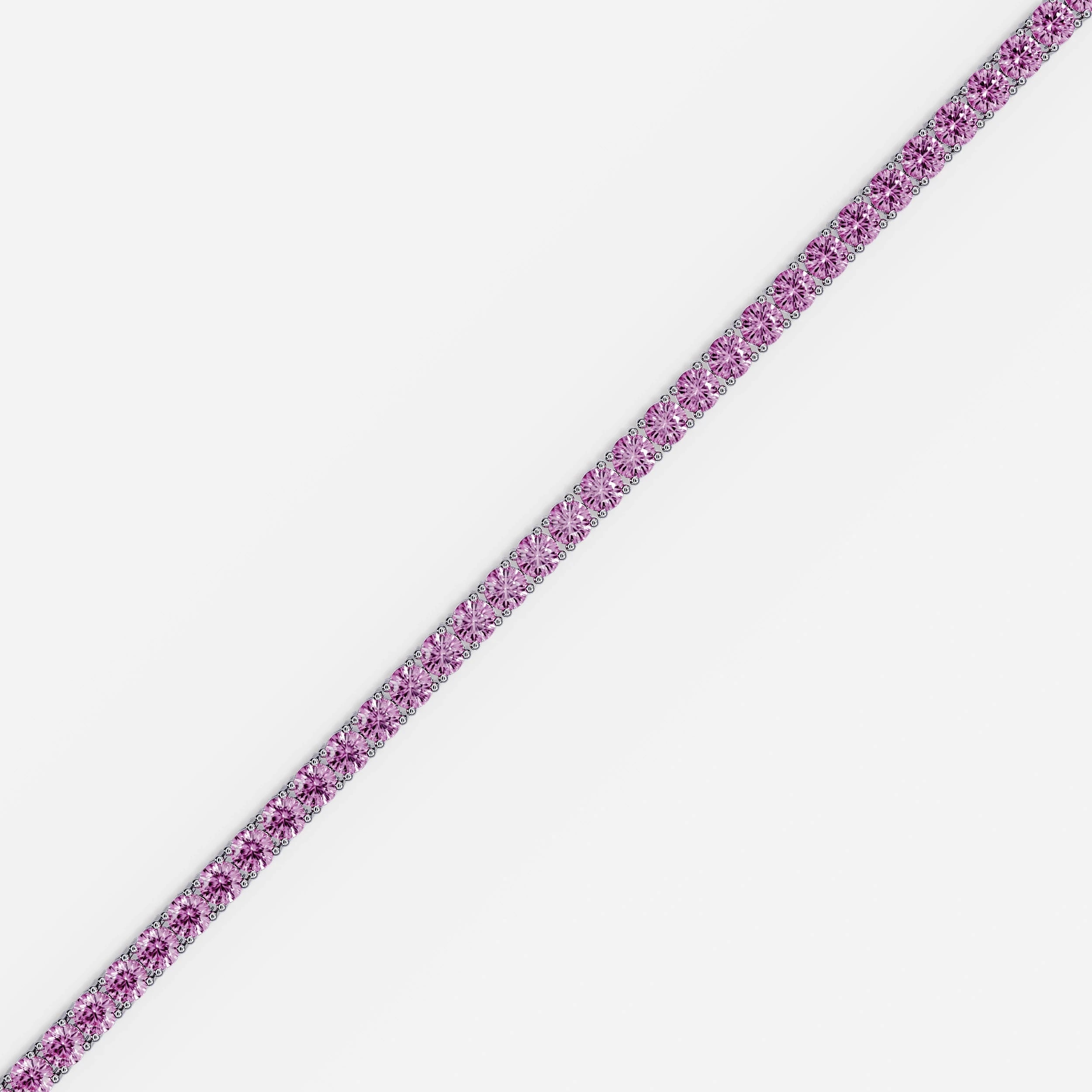 Pink Matrix Tennis Bracelet (925 Sterling Silver) La Stella Jewels