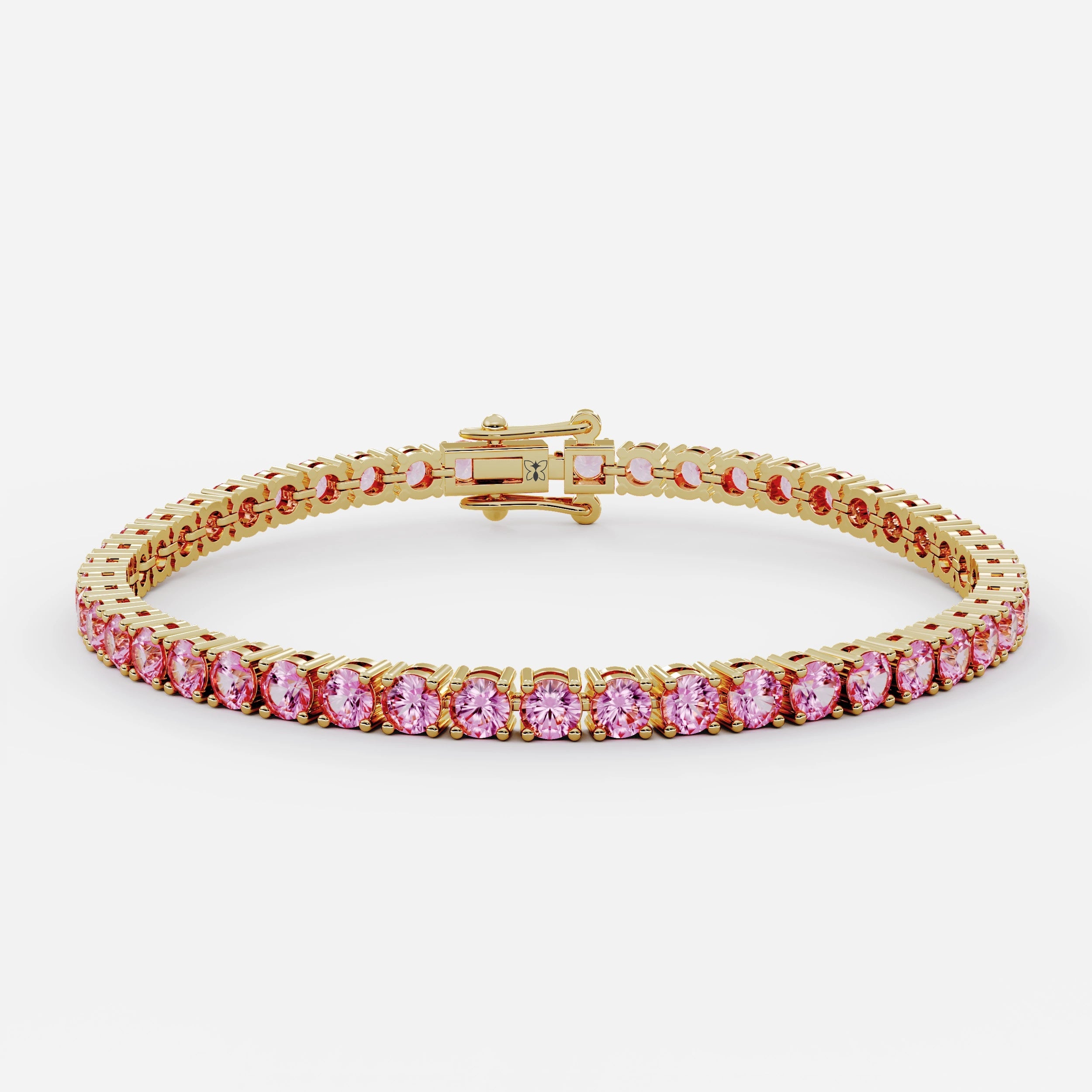 Pink Matrix Tennis Bracelet (925 Sterling Silver) La Stella Jewels
