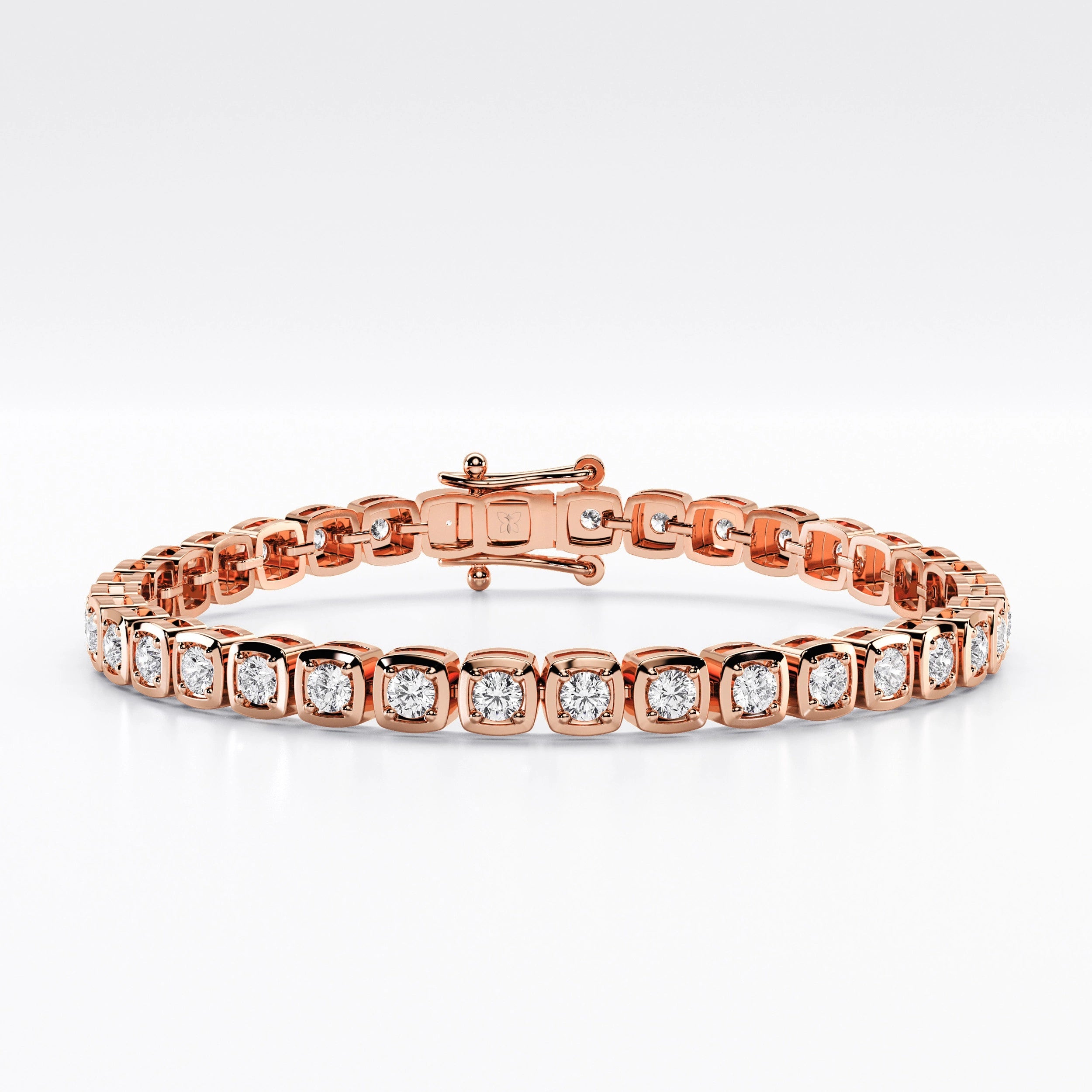 3mm Square Bezel Diamond Tennis Bracelet La Stella Jewels
