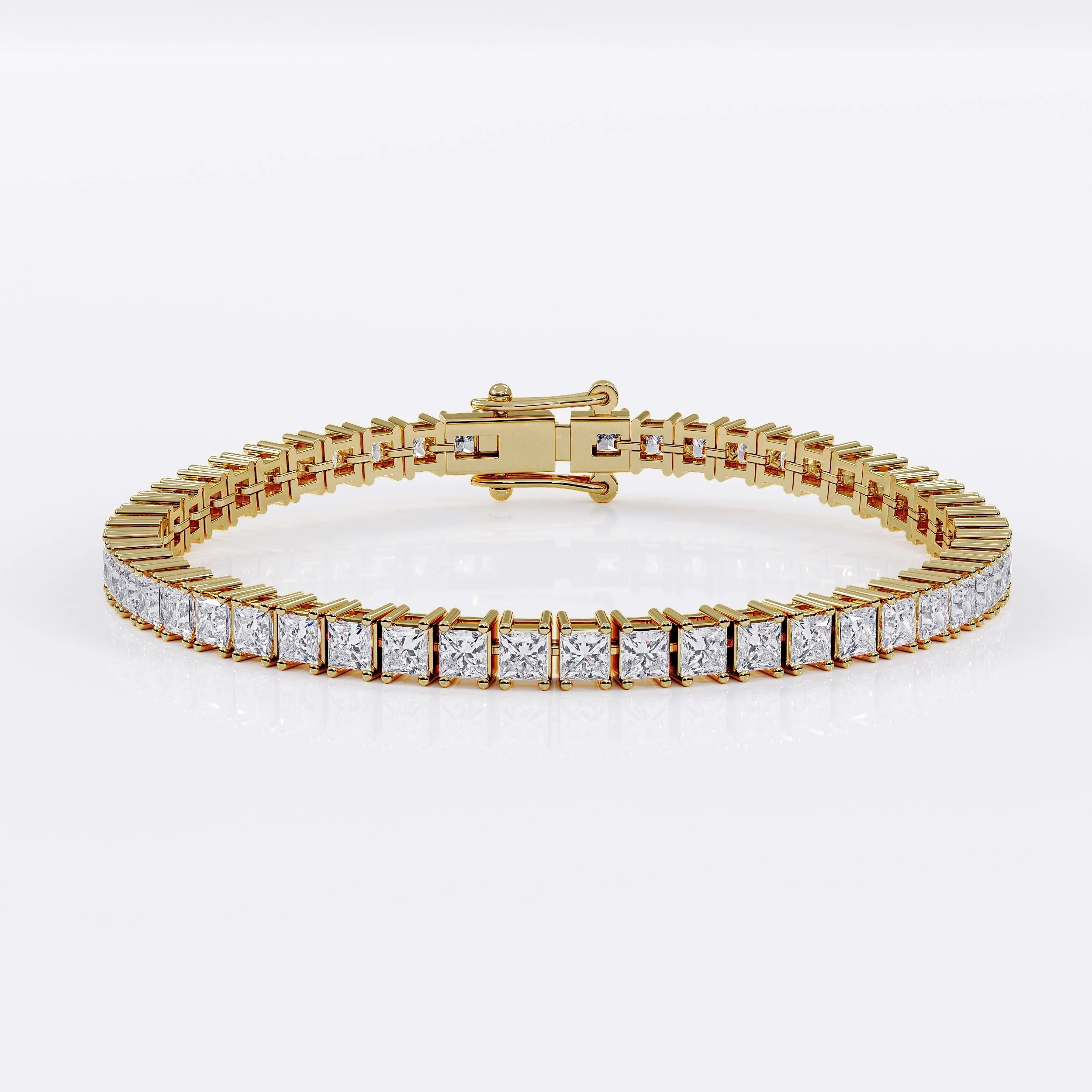 Tennis_bracelet_princess_cut_in_gold La Stella Jewels