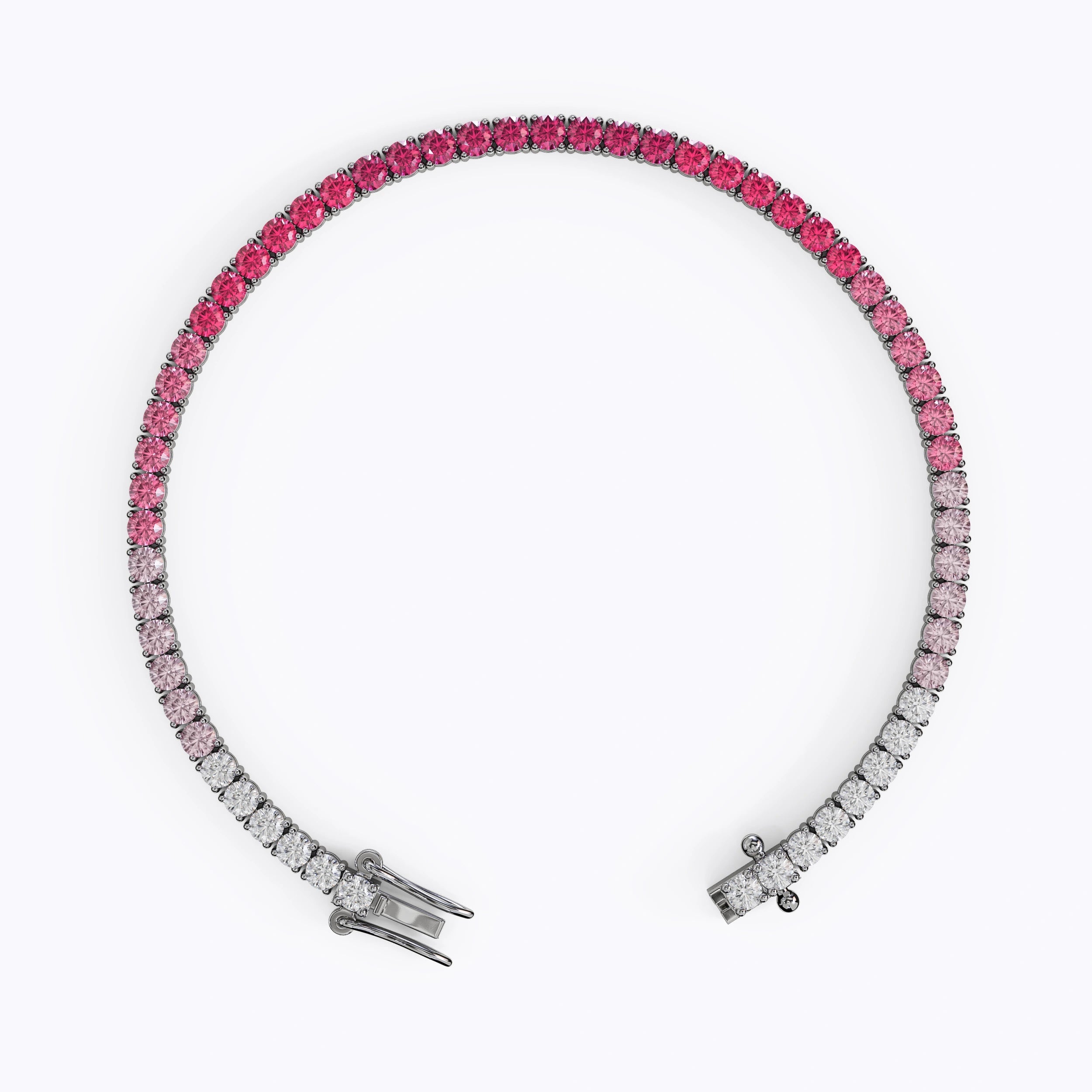 Pink Sapphire Gradient Tennis Bracelet La Stella Jewels