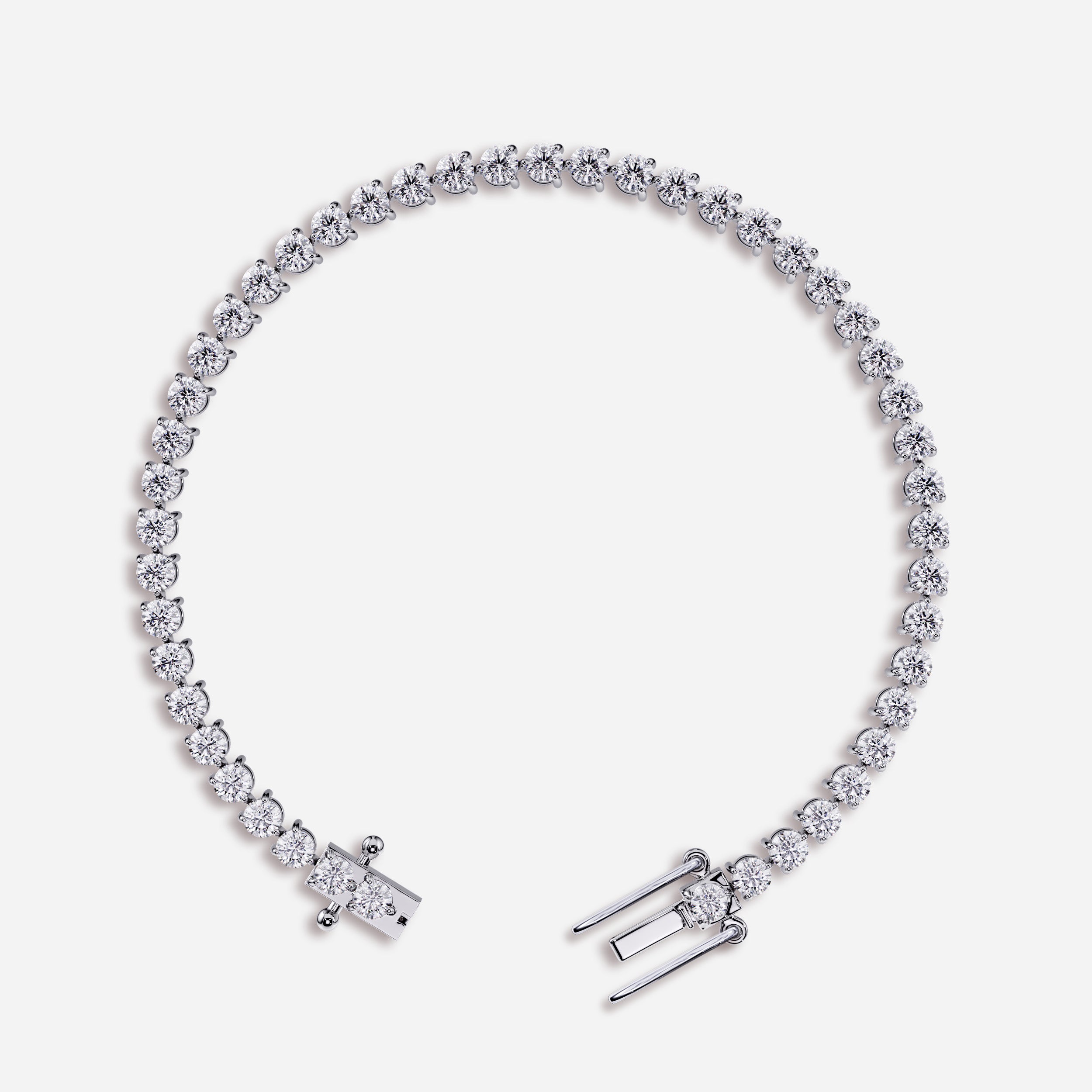 3 Prong Tennis Bracelet for Women (925 Sterling Silver)