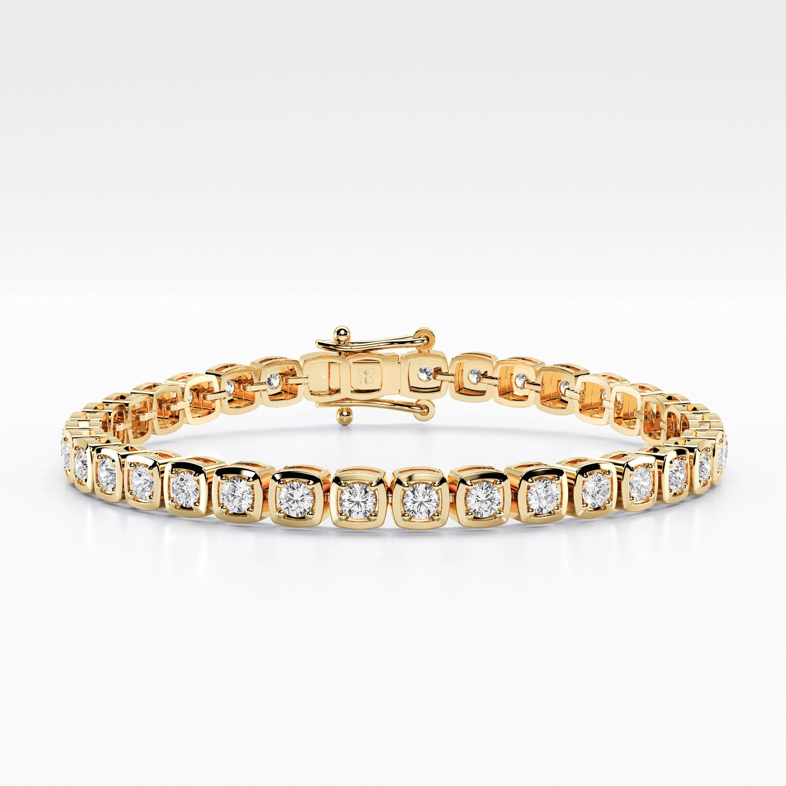 3mm Square Bezel Diamond Tennis Bracelet La Stella Jewels