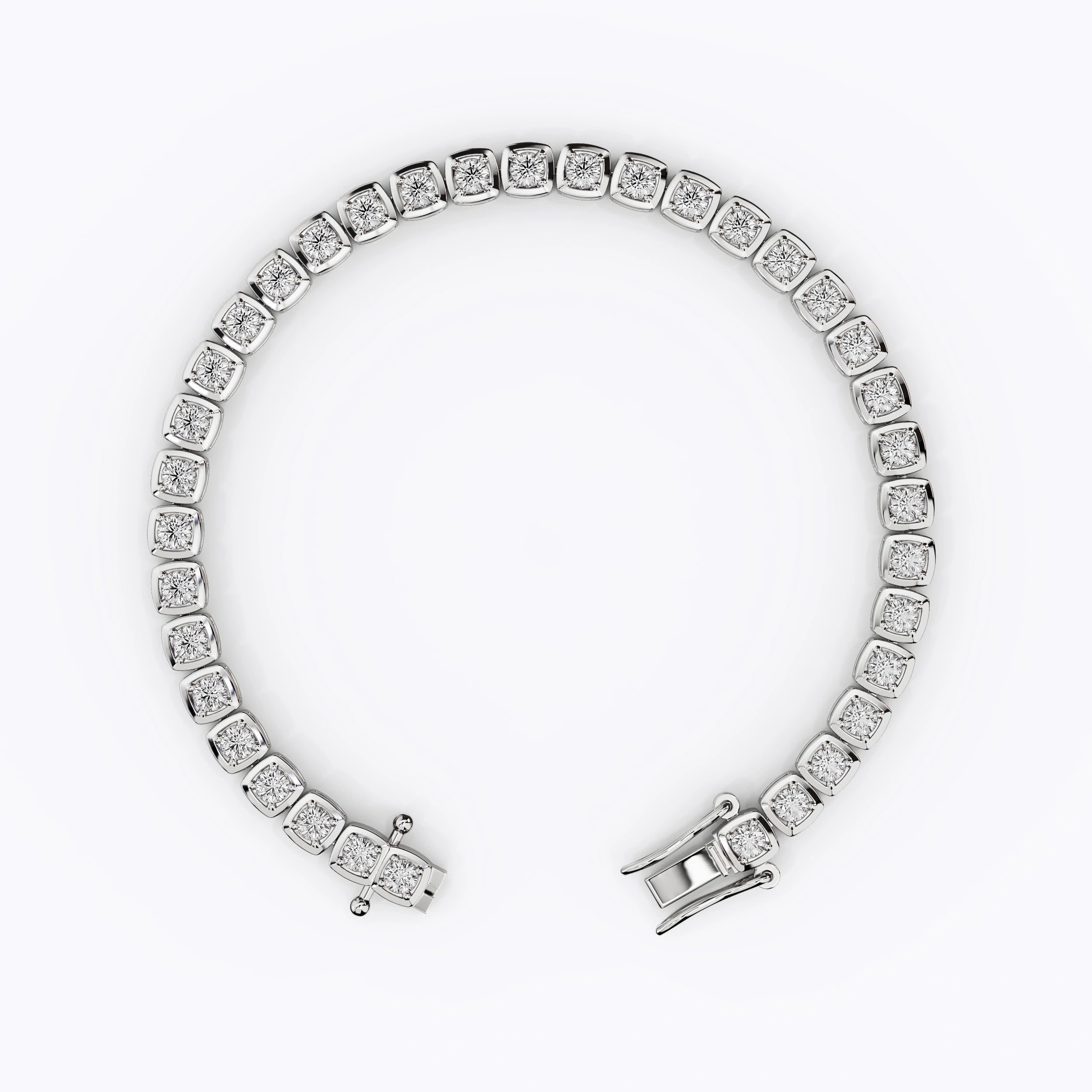 3mm Square Bezel Diamond Tennis Bracelet La Stella Jewels
