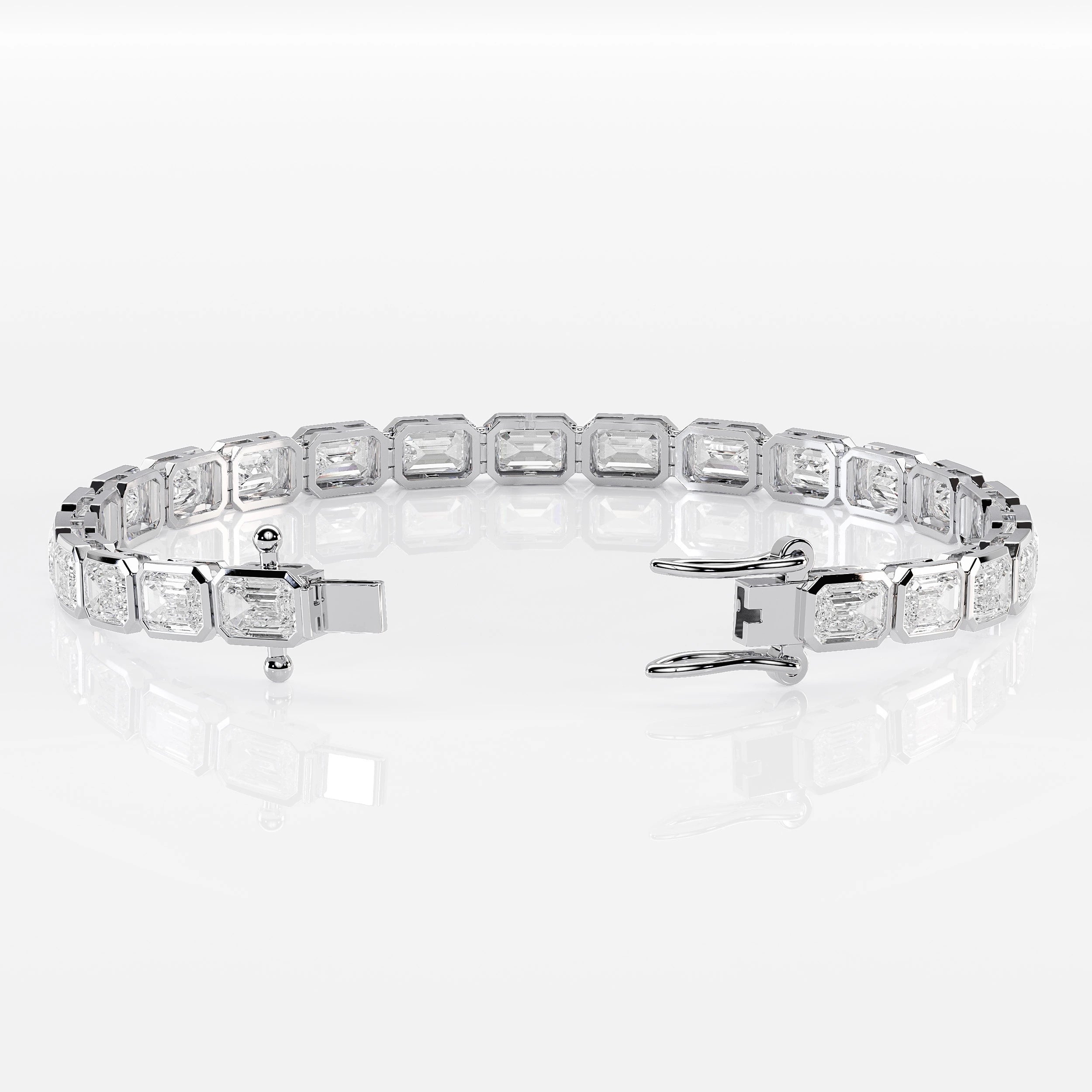 Bezel Emerald Cut Diamond Tennis Bracelet For Women La Stella Jewels