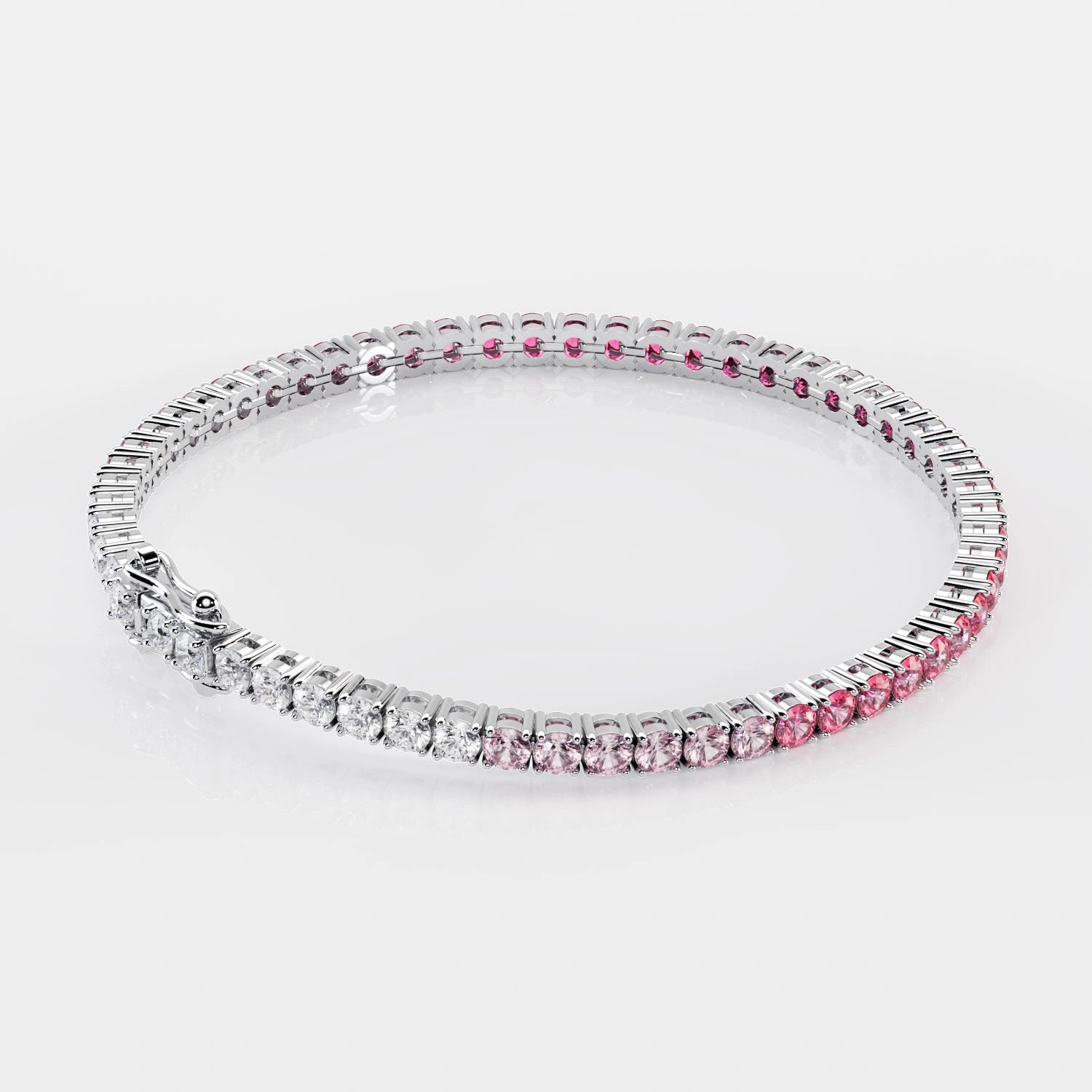 Pink Sapphire Gradient Tennis Bracelet La Stella Jewels