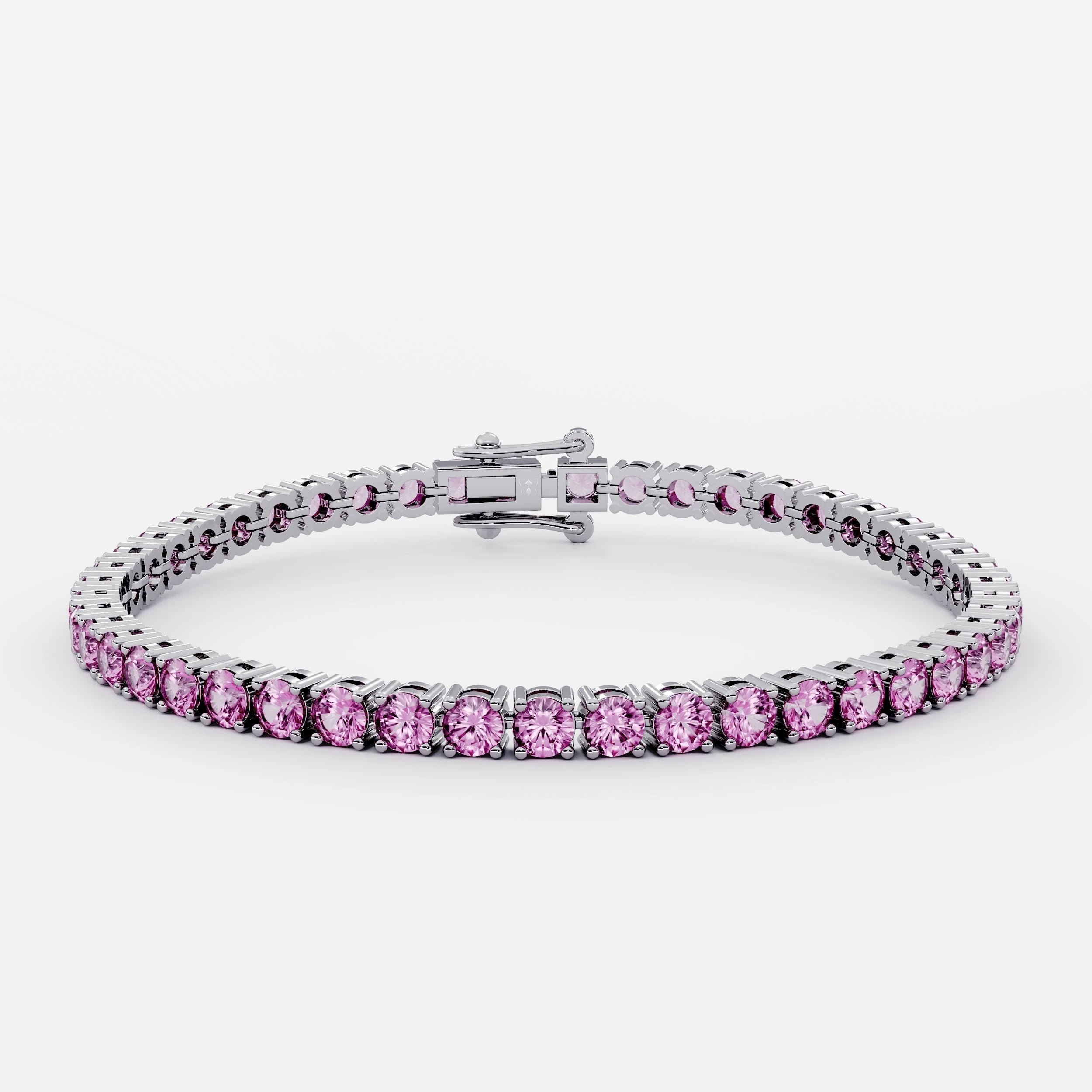 Pink Matrix Tennis Bracelet (925 Sterling Silver) La Stella Jewels