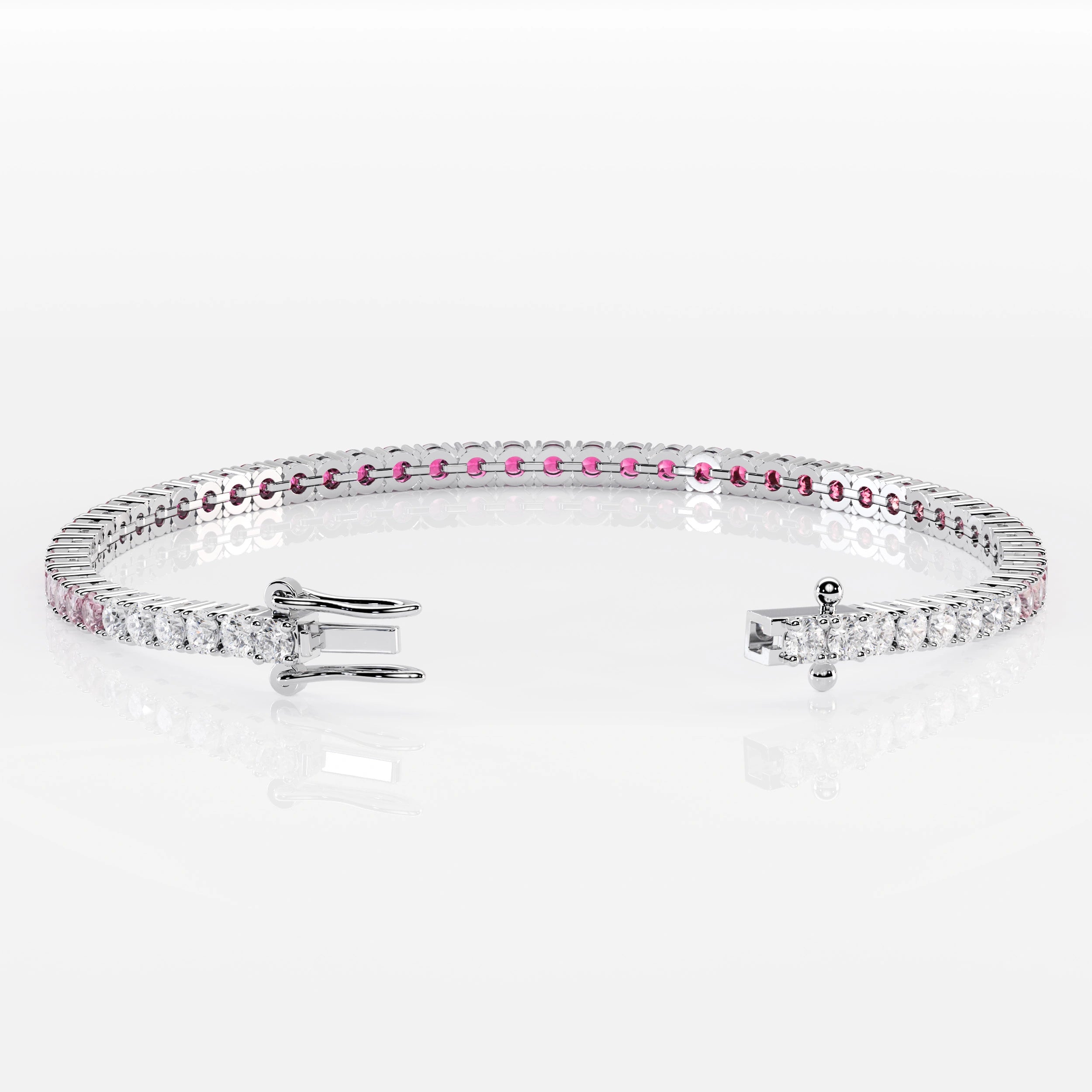Pink Sapphire Gradient Tennis Bracelet La Stella Jewels
