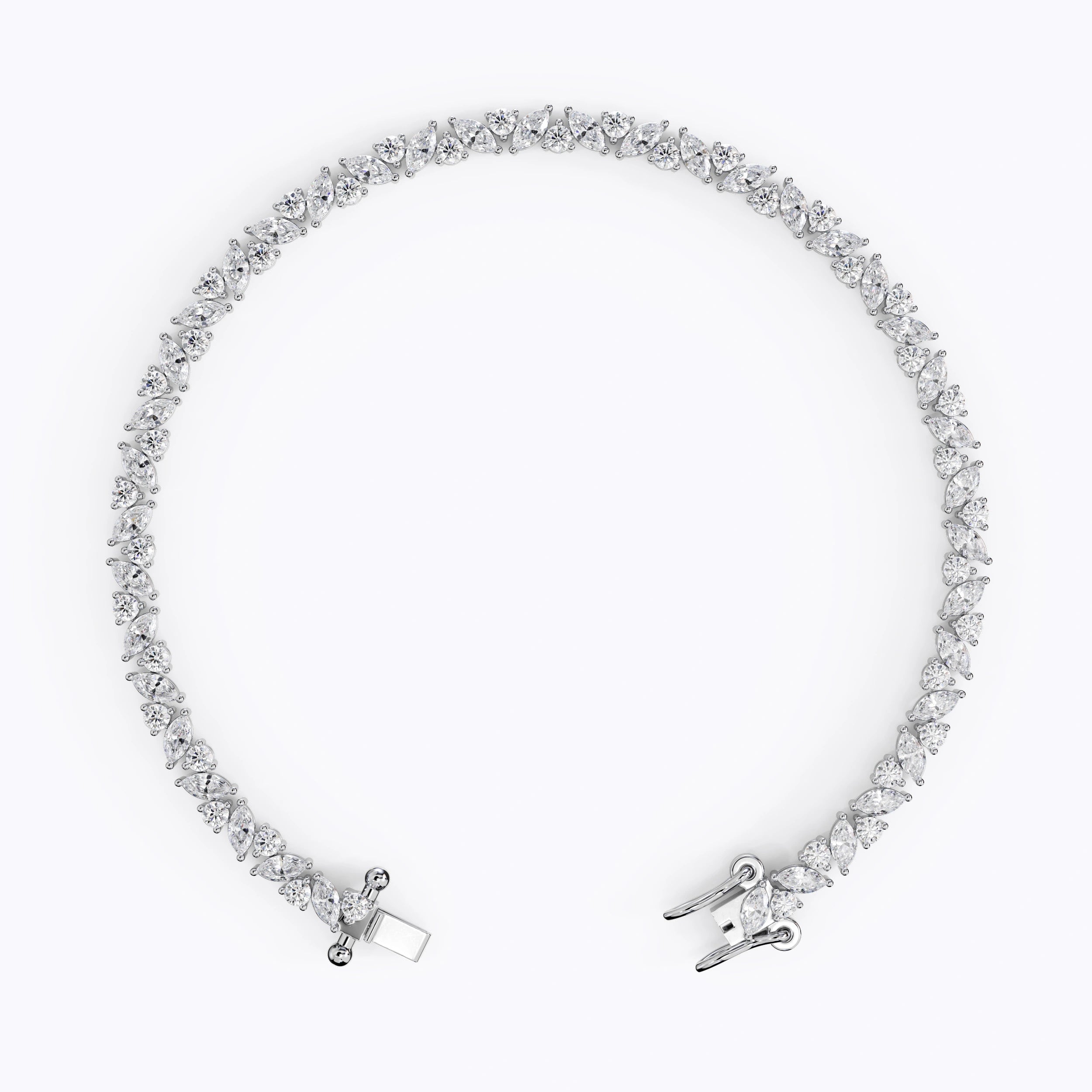Cascading Marquise and Round Cut Tennis Bracelet For Women La Stella Jewels