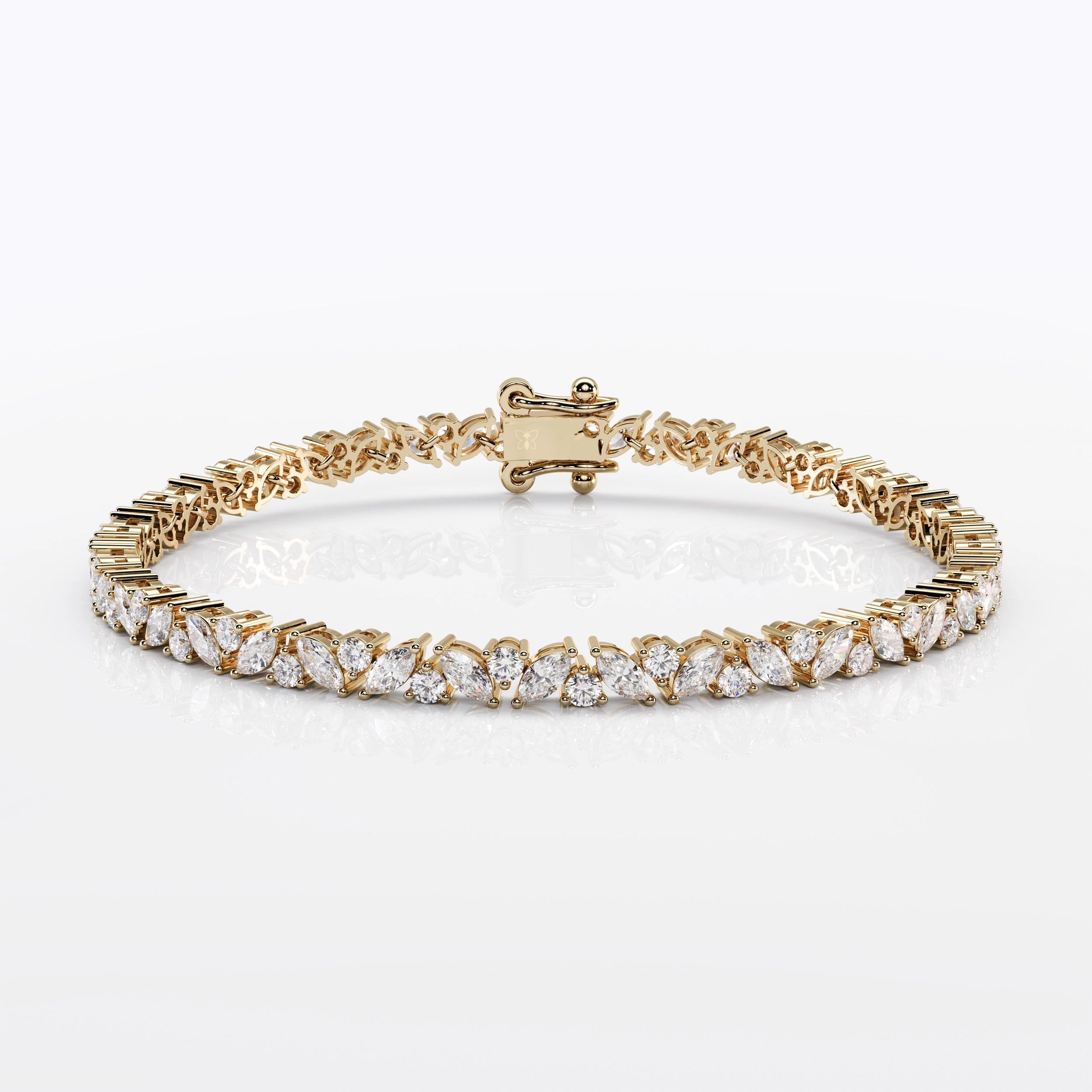 Cascading Marquise and Round Cut Tennis Bracelet For Women La Stella Jewels