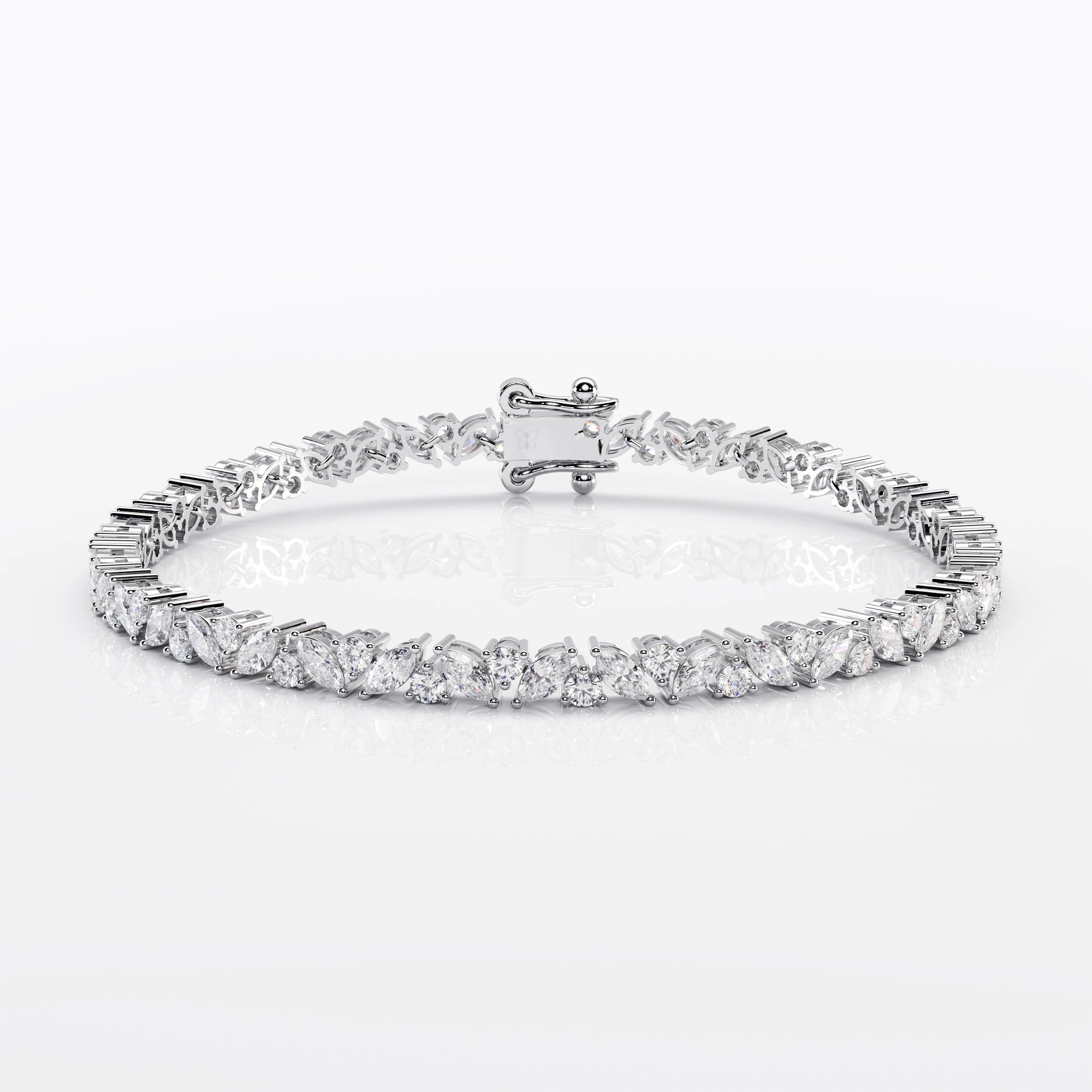Cascading Marquise and Round Cut Tennis Bracelet For Women La Stella Jewels