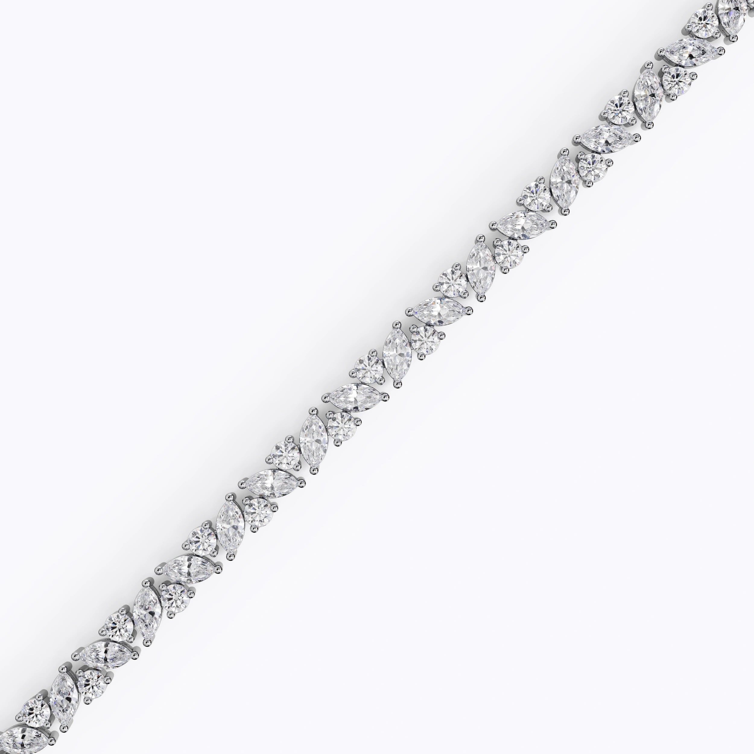 Cascading Marquise and Round Cut Tennis Bracelet For Women La Stella Jewels